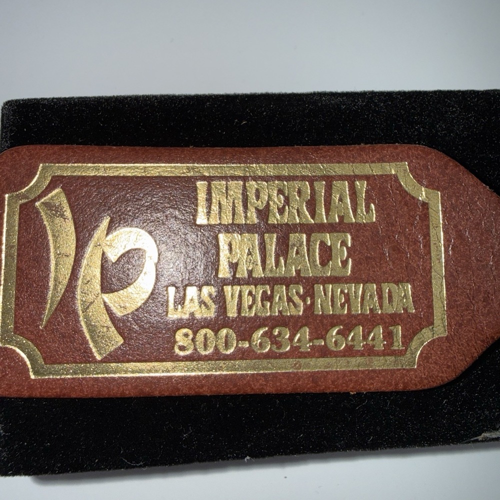Vintage Imperial Palace Leather Key Chain 1998 Las Vegas Collectible